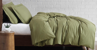 Thumbnail 9: Brooklyn Loom Brooklyn Loom Solid Cotton Percale Duvet Cover Set 