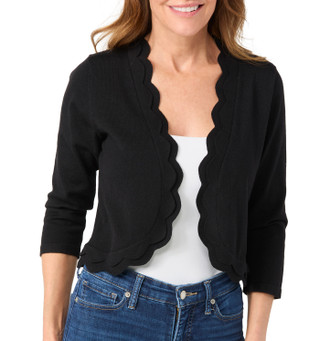Thumbnail 3: Zac & Rachel Zac & Rachel Womens 3/4 Sleeve Scalloped Shrug 