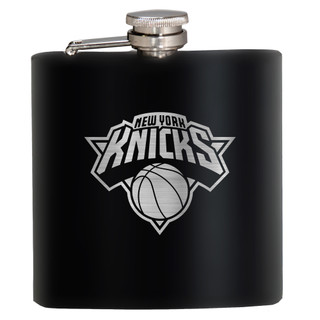 Thumbnail 1: NEW YORK KNICKS NBA New York Knicks 6 Oz. Stealth Laser Etched Hip Flask 