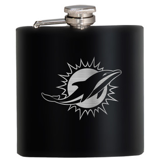 Thumbnail 1: Miami Dolphins NFL Miami Dolphins 6 Oz. Stealth Laser Etched Hip Flask 