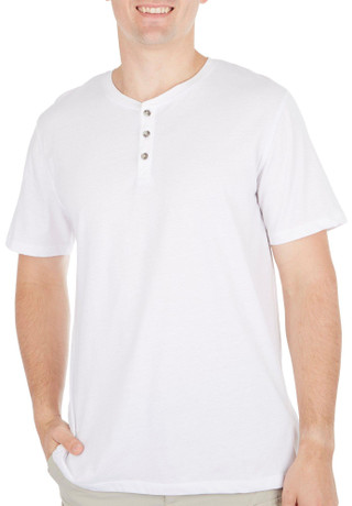 Thumbnail 1: DVISION DVISION Mens Solid Short Sleeve Henley Shirt 