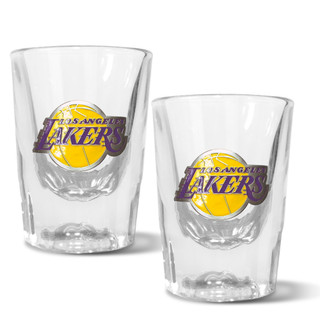 Thumbnail 1: LOS ANGELES LAKERS NBA Los Angeles Lakers Set of 2 2 Oz. Prism Shot Glasses 