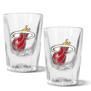 Thumbnail 1: MIAMI HEAT NBA Miami Heat Set of 2 2 Oz. Prism Shot Glasses 
