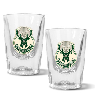Thumbnail 1: MILWAUKEE BUCKS NBA Milwaukee Bucks Set of 2 2 Oz. Prism Shot Glasses 