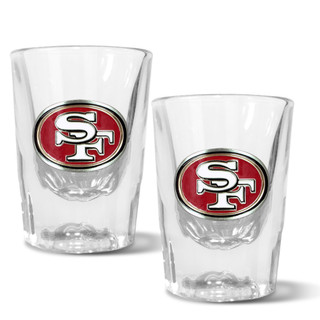 Thumbnail 1: SAN FRANCISCO 49ERS NFL San Francisco 49ers Set of 2 2 Oz. Prism Shot Glasses 