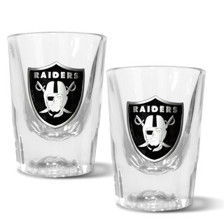 Thumbnail 1: CHICAGO BEARS NFL Las Vegas Raiders Set of 2 2 Oz. Prism Shot Glasses 