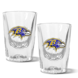 Thumbnail 1: BALTIMORE RAVENS NFL Baltimore Ravens Set of 2 2 Oz. Prism Shot Glasses 