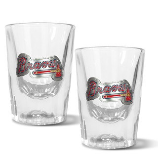 Thumbnail 1: Atlanta Braves MLB Atlanta Braves Set of 2 2 Oz. Prism Shot Glasses 