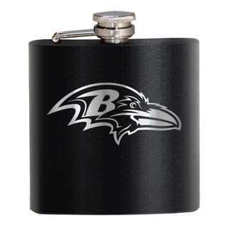 Thumbnail 1: BALTIMORE RAVENS NFL Baltimore Ravens 6 Oz. Stealth Laser Etched Hip Flask 