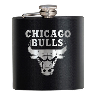 Thumbnail 1: CHICAGO BULLS NBA Chicago Bulls 6 Oz. Stealth Laser Etched Hip Flask 