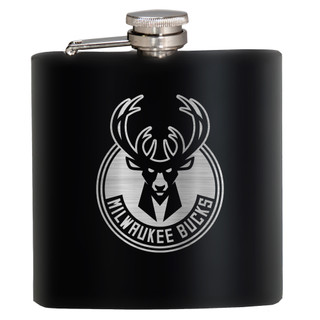 Thumbnail 1: MILWAUKEE BUCKS NBA Milwaukee Bucks 6 Oz. Stealth Laser Etched Hip Flask 