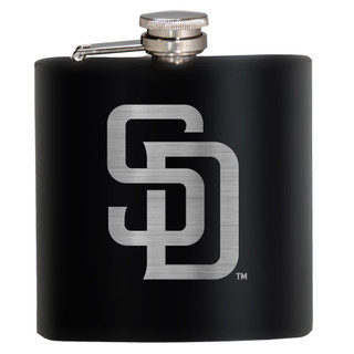 Thumbnail 1: SAN DIEGO PADRES MLB San Diego Padres 6 Oz. Stealth Laser Etched Hip Flask 