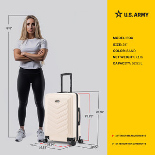 Thumbnail 18: US ARMY U.S. ARMY FOX 24 in. Hard Shell Check In Luggage 