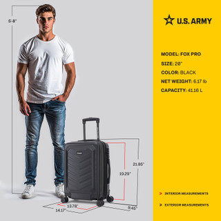 Thumbnail 17: US ARMY U.S. ARMY FOX PRO TSA Lock Carry On Expandable Luggage 