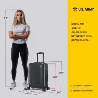 Thumbnail 18: US ARMY U.S. ARMY FOX 20 in. Hard Shell Carry On Luggage 