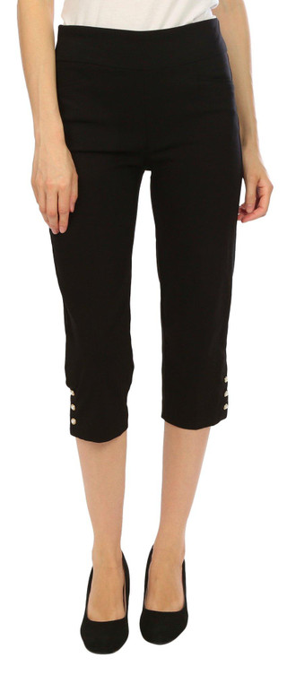 Thumbnail 1: Coral Bay Coral Bay Petite 20 in Pearl Button Capris Pants 
