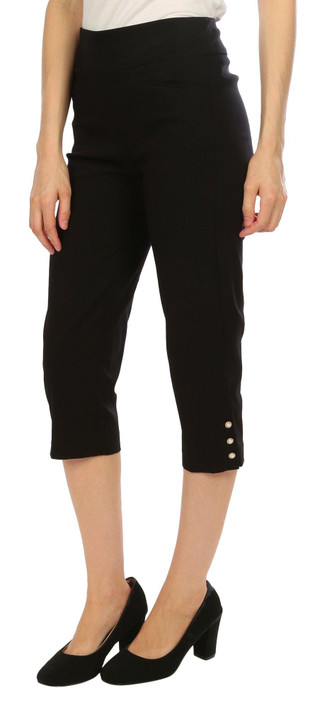 Thumbnail 3: Coral Bay Coral Bay Petite 20 in Pearl Button Capris Pants 
