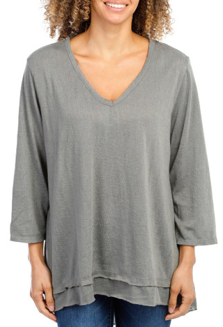 Thumbnail 1: Juniper + Lime Juniper + Lime Petite Solid Knit Pullover Sweater 