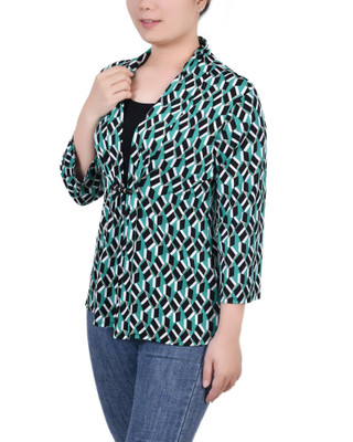 Thumbnail 4: NY COLLECTION NY Collection Womens Petite 3/4 Sleeve Two-Fer Top 
