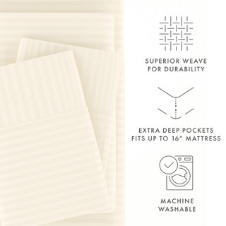 Thumbnail 27: Home Collections Home Collections Premium Striped Embossed Sheet Set 