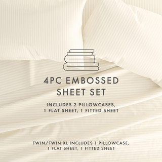 Thumbnail 43: Home Collections Home Collections Premium Striped Embossed Sheet Set 