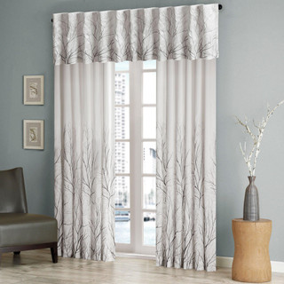 Thumbnail 4: Madison Park Madison Park Andora Faux Silk Embroidered Window Valance 