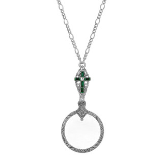 Thumbnail 1: SYMBOLS OF FAITH Crystal Cross Magnifier Necklace 