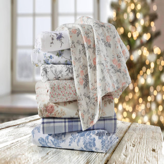 Thumbnail 38: Laura Ashley Laura Ashley Vanessa Cotton Flannel Sheet Set 