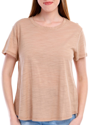 Thumbnail 1: Blue Sol Blue Sol Petite Solid Short Sleeve Luxey Scoop Top 