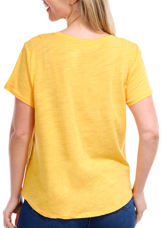 Thumbnail 2: Blue Sol Blue Sol Petite Solid Short Sleeve Luxey Scoop Top 