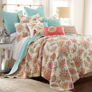 Thumbnail 3: Levtex Home Sophia Applique Flower Embroidered Decorative Pillow 