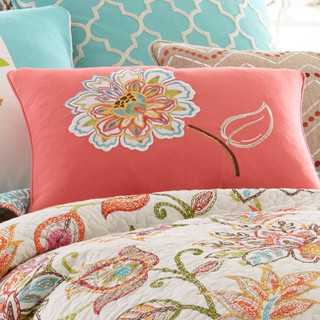 Thumbnail 2: Levtex Home Sophia Applique Flower Embroidered Decorative Pillow 