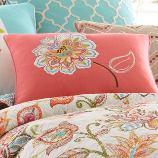 Thumbnail 2: Levtex Home Sophia Applique Flower Embroidered Decorative Pillow 