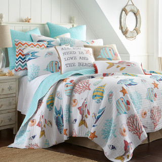 Thumbnail 1: Levtex Home Barrier Reef Reversible Quilt & Sham Set 