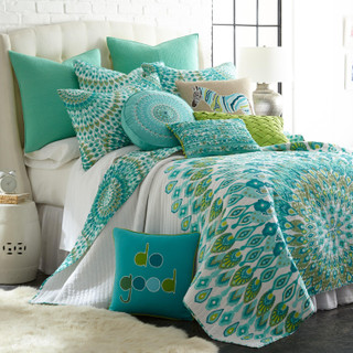 Thumbnail 1: Levtex Home Mirage Teal Reversible Quilt & Sham Set 
