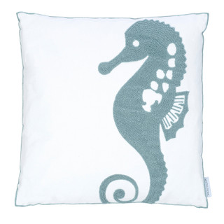 Thumbnail 1: Levtex Home Blue Maui Seahorse Towel Stitch Decorative Pillow 