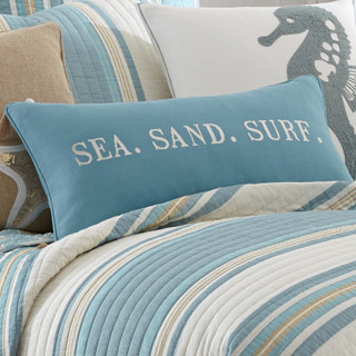 Thumbnail 2: Levtex Home Blue Maui Embroidered with Tassels Decorative Pillow 