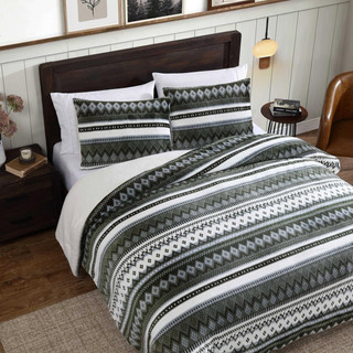 Thumbnail 8: Eddie Bauer Shelton Fair Isle Reversible Comforter-Sham Set 