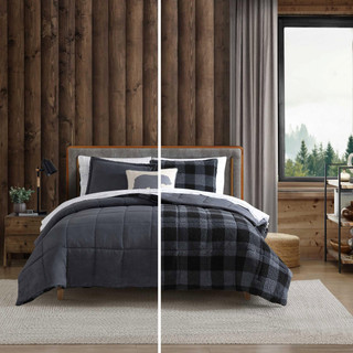Thumbnail 11: Eddie Bauer Cabin Plaid Microfiber Comforter & Sham Set 