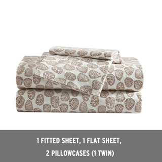 Thumbnail 5: Eddie Bauer Little Creek Pine Cone Flannel Sheet Set 