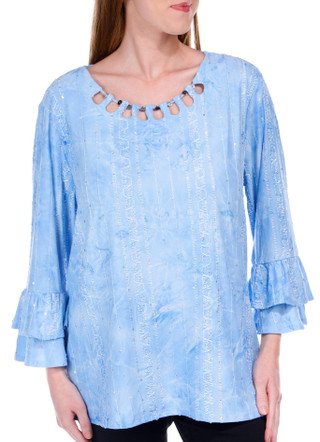 Thumbnail 4: Coral Bay Coral Bay Womens Sequin Embellished 3/4 Sleeve Top 