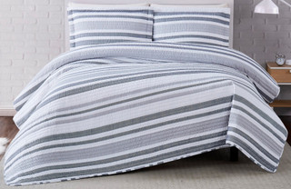 Thumbnail 2: Truly Soft Truly Soft Curtis Stripe Quilt Set 