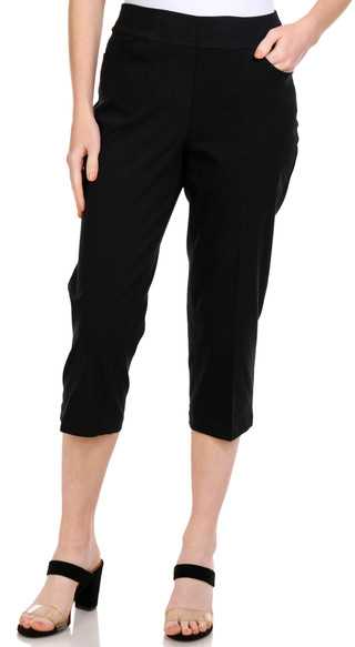Thumbnail 1: Erin London Erin London Womens Solid Pull-On Capris 