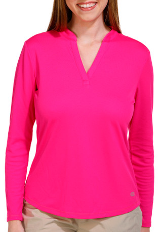 Thumbnail 1: REEL LEGENDS Reel Legends Womens Solid Freeline Mandarin Long Sleeve Top 