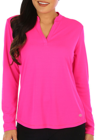 Thumbnail 2: REEL LEGENDS Reel Legends Womens Solid Freeline Mandarin Long Sleeve Top 