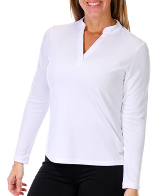Thumbnail 1: REEL LEGENDS Reel Legends Womens Solid Freeline Mandarin Long Sleeve Top 