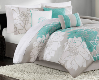 Thumbnail 2: Madison Park Madison Park Lola Aqua 7-pc. Comforter Set 