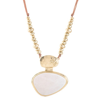 Thumbnail 1: Bella UNO Bella Uno Gold-Tone Rose Quartz Pendant Necklace 