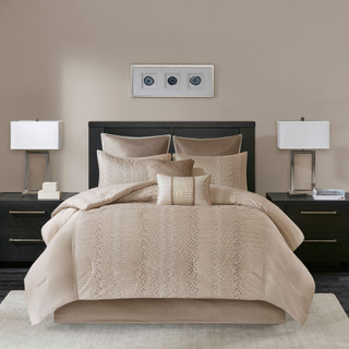 Thumbnail 4: Madison Park Madison Park Camelia 8-pc. Embroidered Comforter Set 
