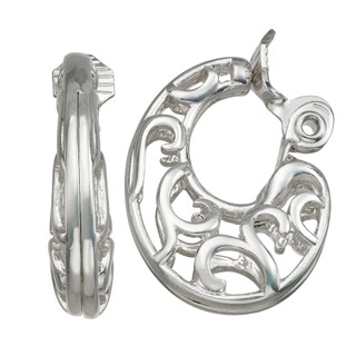 Thumbnail 1: Napier Napier 31.5 mm Clip On Figural Hoop Earrings 